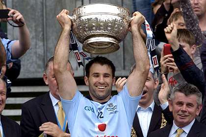 Bryan Cullen raises the Delaney Cup. The Dubs are favourites to get their hands in it once more in 2013.